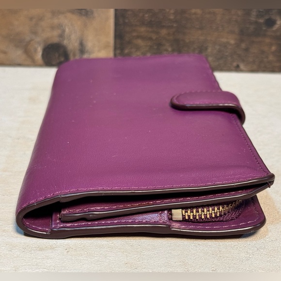 Coach Purple Leather Wallet - Picture 7 of 10